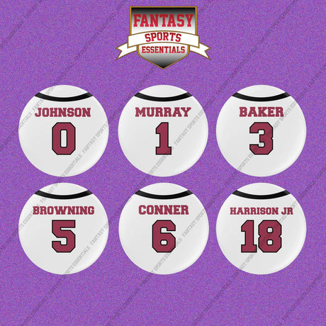 Arizona Cardinals 2025 Away Jersey Button Pins (Choose Your Player) Page 1