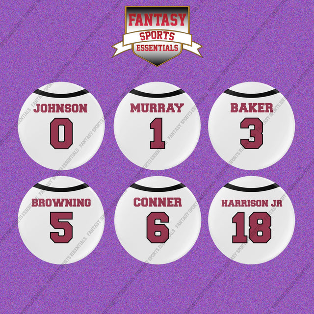 Arizona Cardinals 2025 Away Jersey Button Pins (Choose Your Player) Page 1