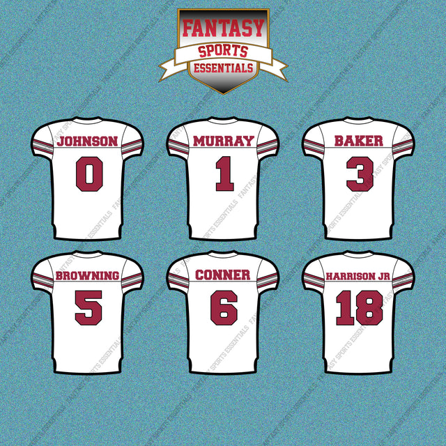Arizona Cardinals 2025 Away Jersey Car Decals (Choose Your Player) Page 1