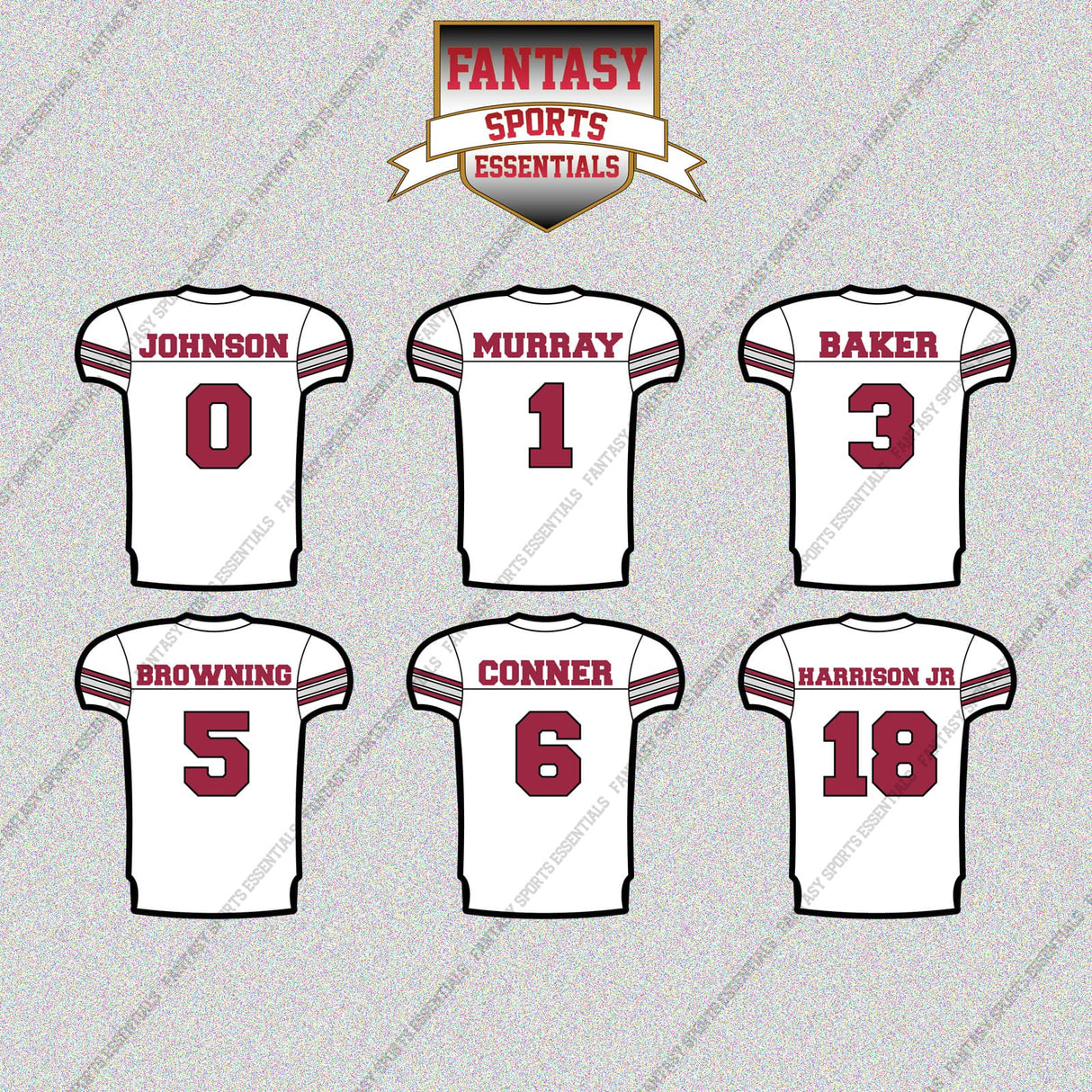 Arizona Cardinals 2025 Away Jersey Glossy Stickers (Choose Your Player) Page 1