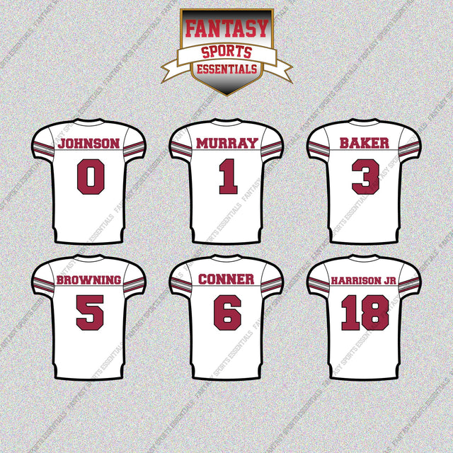 Arizona Cardinals 2025 Away Jersey Glossy Stickers (Choose Your Player) Page 1