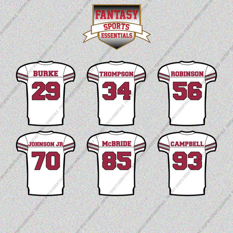 Arizona Cardinals 2025 Away Jersey Glossy Stickers (Choose Your Player) Page 2