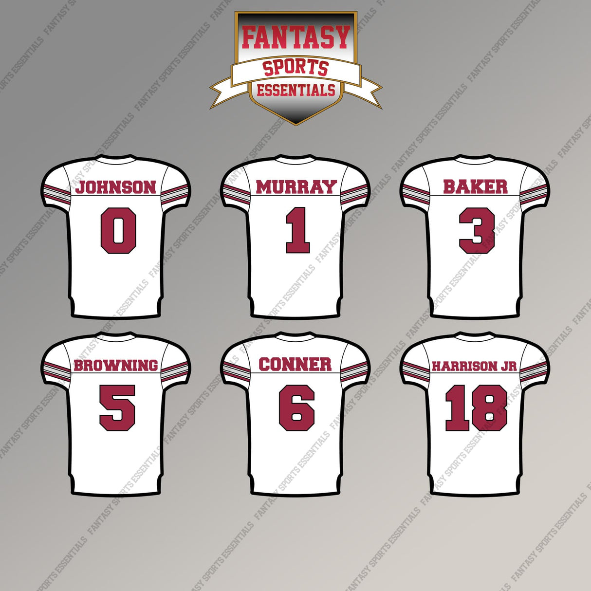 Arizona Cardinals 2025 Away Jersey Magnets (Choose Your Player) Page 1