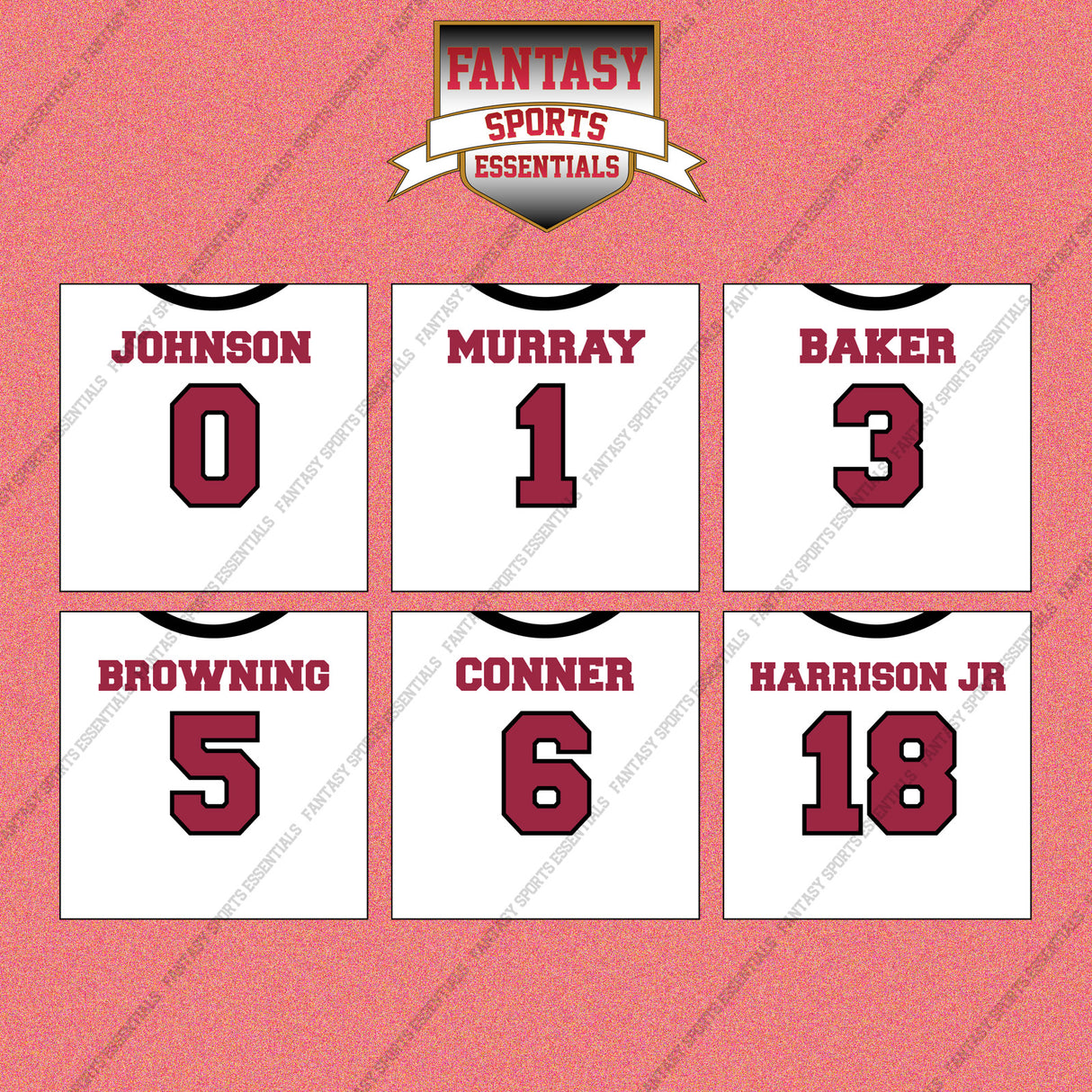 Arizona Cardinals 2025 Away Jersey Wall Art Prints (Choose Your Player) Page 1