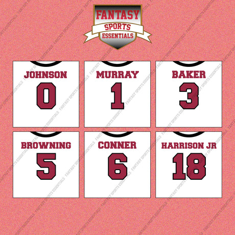 Arizona Cardinals 2025 Away Jersey Wall Art Prints (Choose Your Player) Page 1