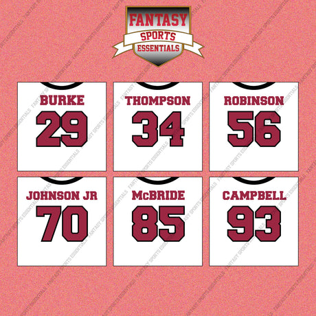 Arizona Cardinals 2025 Away Jersey Wall Art Prints (Choose Your Player) Page 2