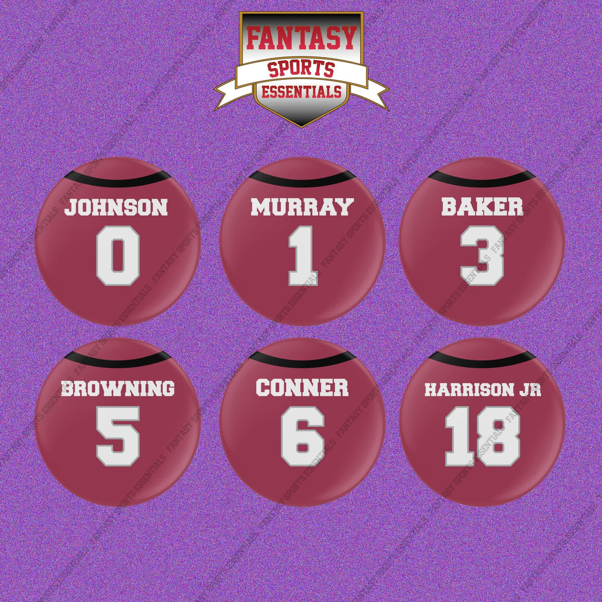 Arizona Cardinals 2025 Home Jersey Button Pins (Choose Your Player) Page 1