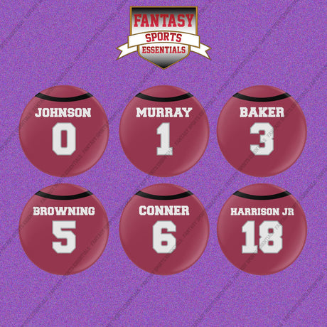 Arizona Cardinals 2025 Home Jersey Button Pins (Choose Your Player) Page 1