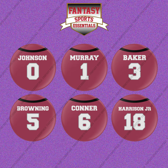 Arizona Cardinals 2025 Home Jersey Button Pins (Choose Your Player) Page 1