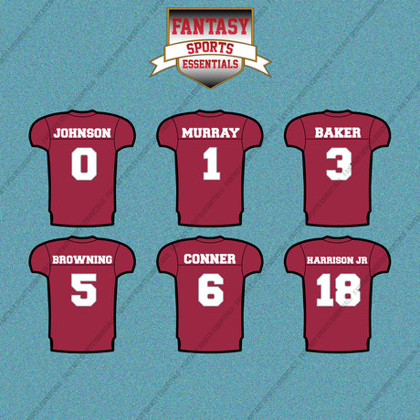 Arizona Cardinals 2025 Home Jersey Car Decals (Choose Your Player) Page 1