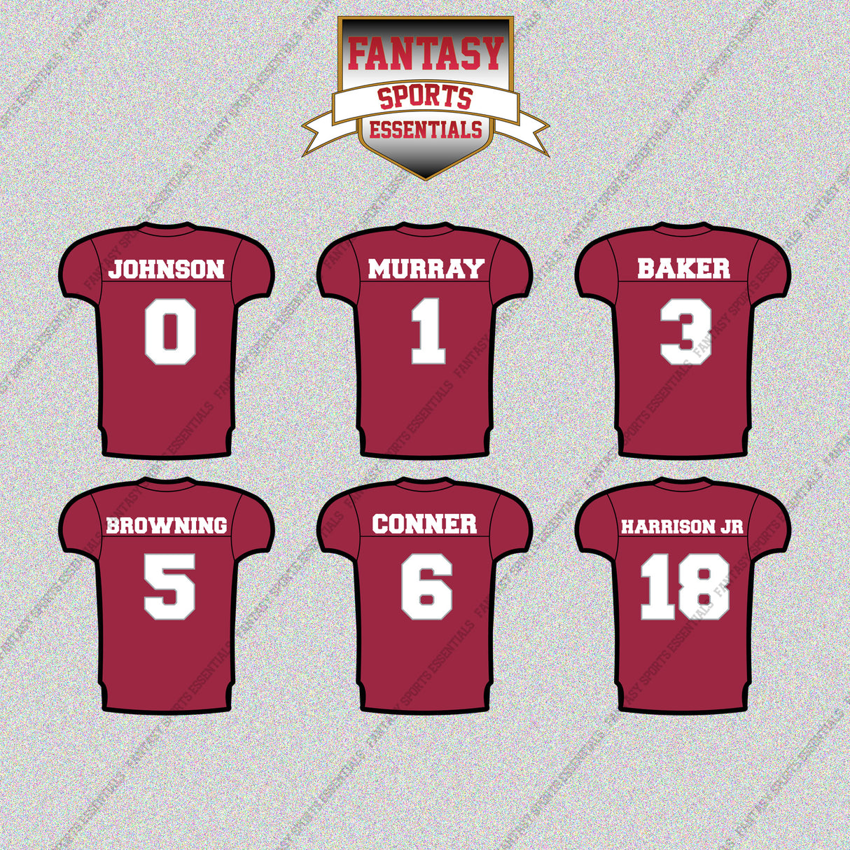 Arizona Cardinals 2025 Home Jersey Glossy Stickers (Choose Your Player) Page 1