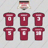 Arizona Cardinals 2025 Home Jersey Glossy Stickers (Choose Your Player) Page 1