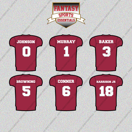 Arizona Cardinals 2025 Home Jersey Glossy Stickers (Choose Your Player) Page 1