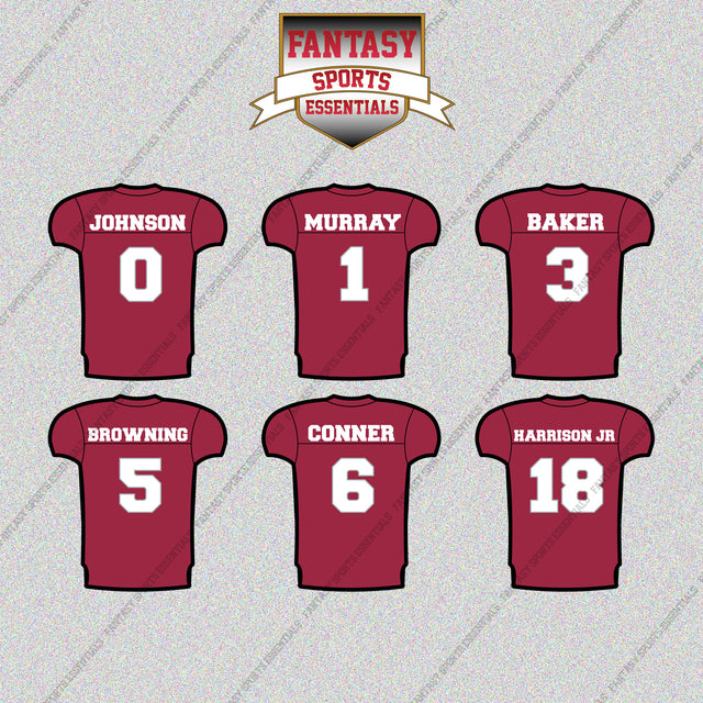 Arizona Cardinals 2025 Home Jersey Glossy Stickers (Choose Your Player) Page 1