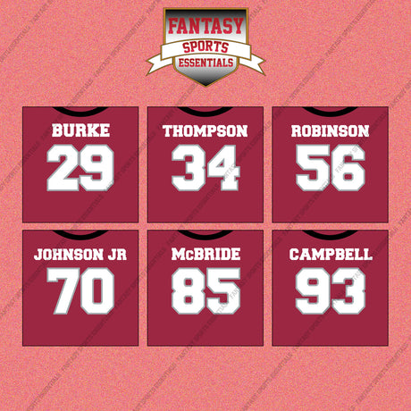 Arizona Cardinals 2025 Home Jersey Wall Art Prints (Choose Your Player) Page 2