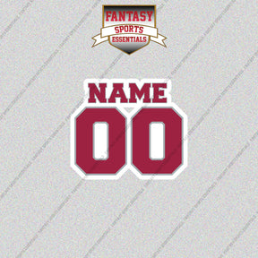 Arizona Cardinals Personalized Current Name and Number Glossy Stickers