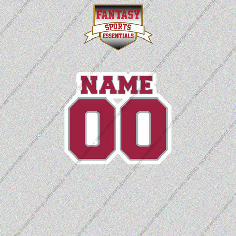 Arizona Cardinals Personalized Current Name and Number Glossy Stickers