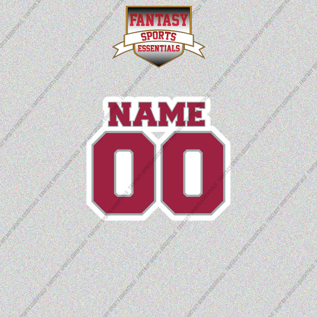 Arizona Cardinals Personalized Current Name and Number Glossy Stickers