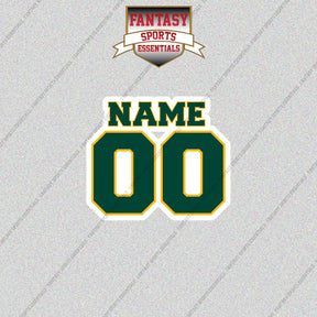 Athletics Personalized Current Name and Number Glossy Stickers