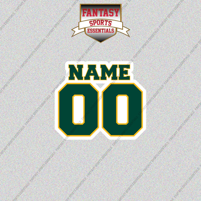 Athletics Personalized Current Name and Number Glossy Stickers