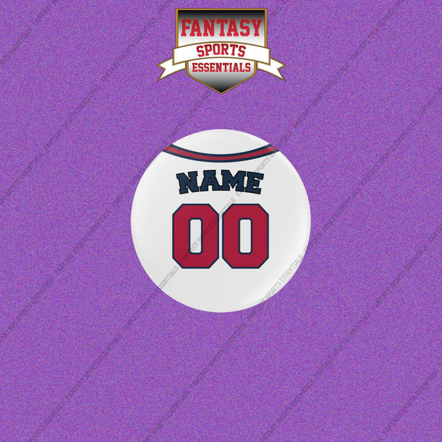 Atlanta Braves Personalized Current Home Jersey Buttons
