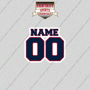 Atlanta Braves Personalized Current Name and Number Glossy Stickers