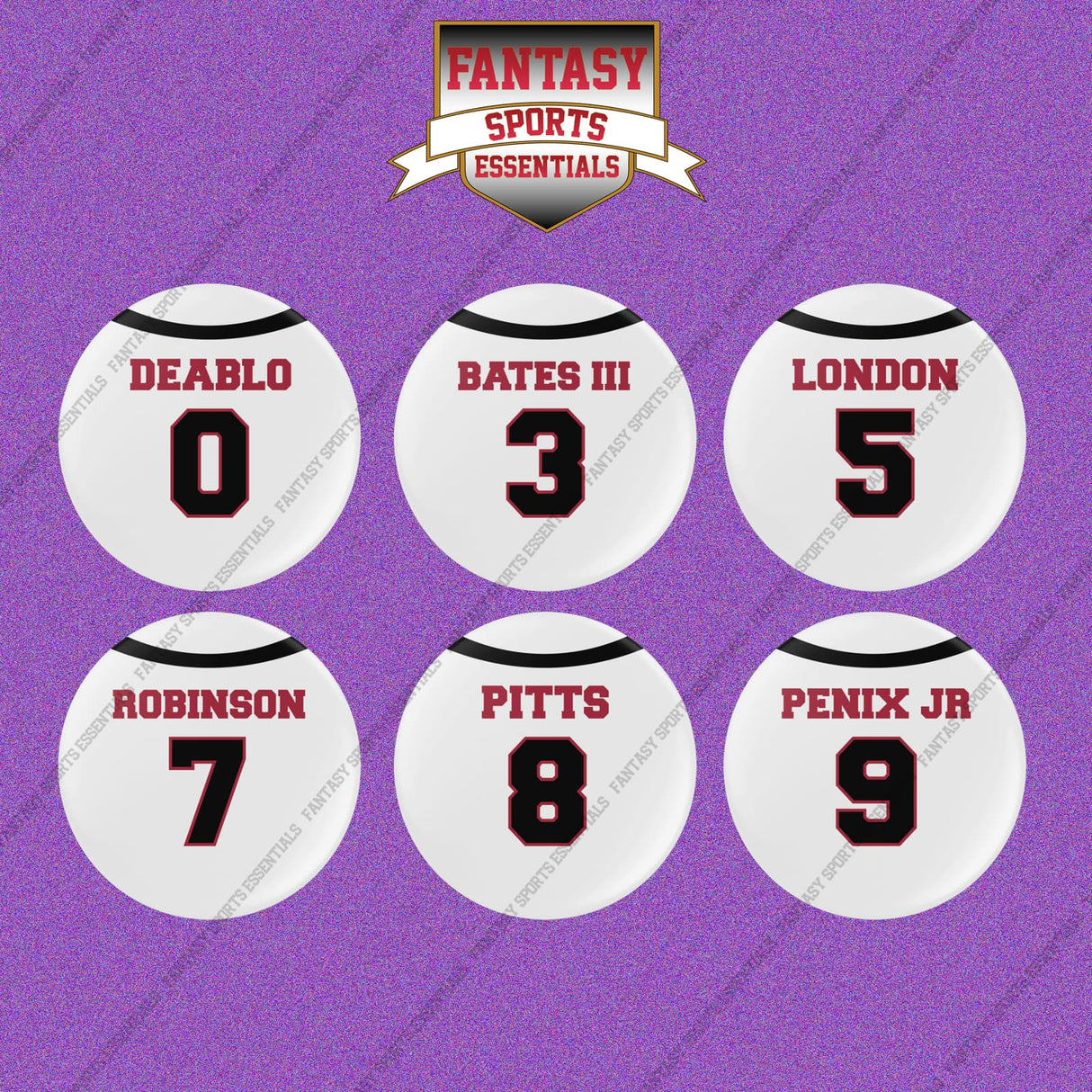 Atlanta Falcons 2025 Away Jersey Button Pins (Choose Your Player) Page 1
