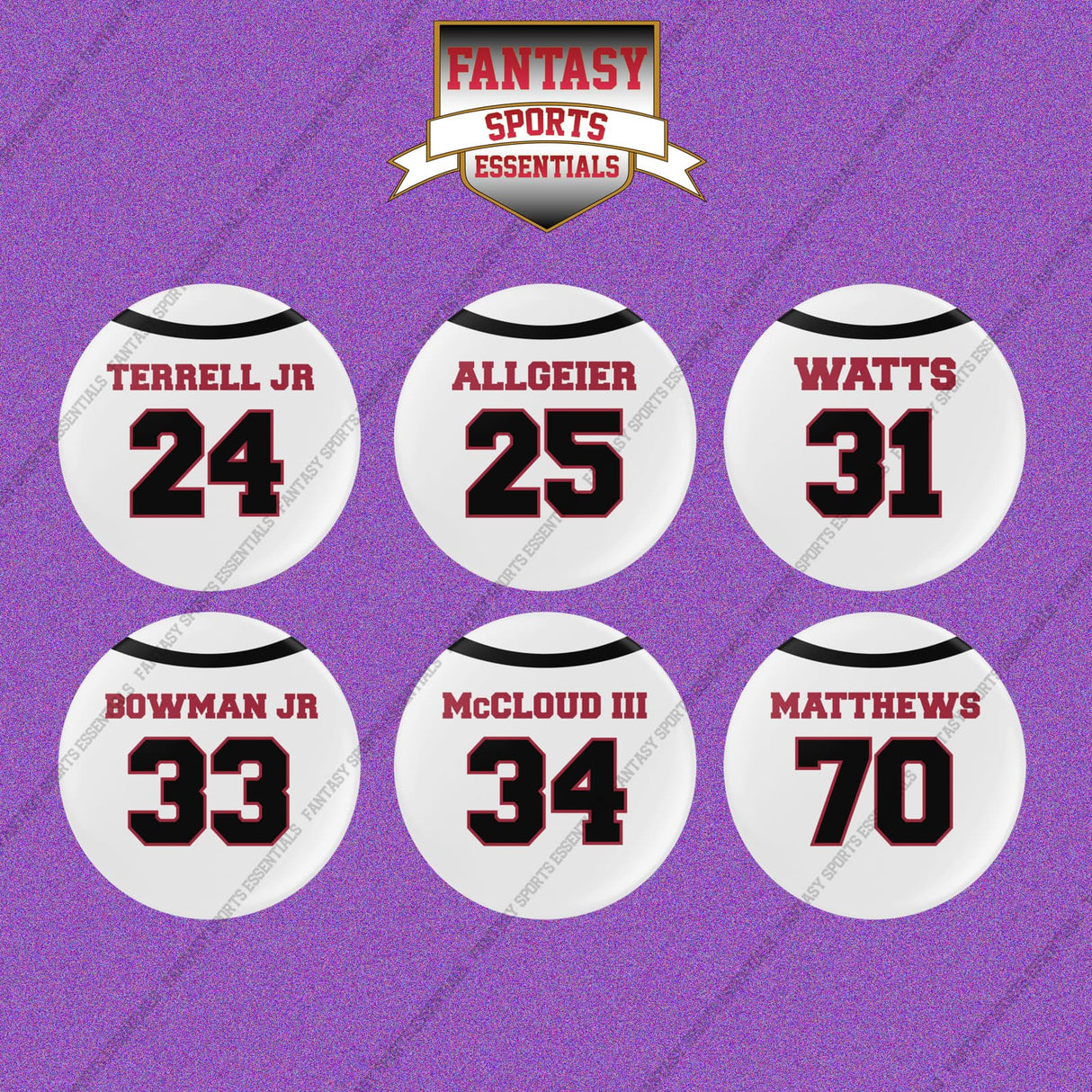 Atlanta Falcons 2025 Away Jersey Button Pins (Choose Your Player) Page 2