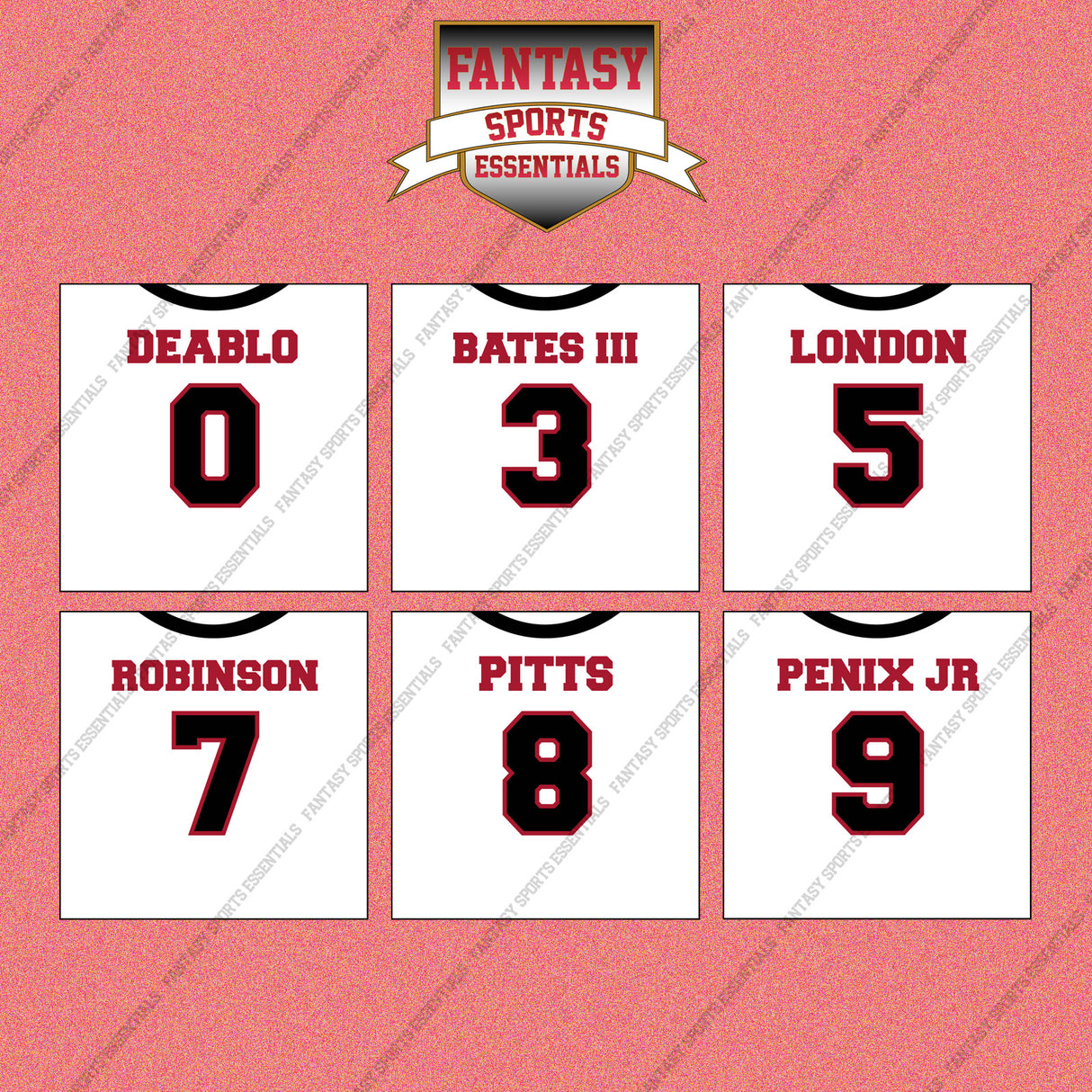 Atlanta Falcons 2025 Away Jersey Wall Art Prints (Choose Your Player) Page 1