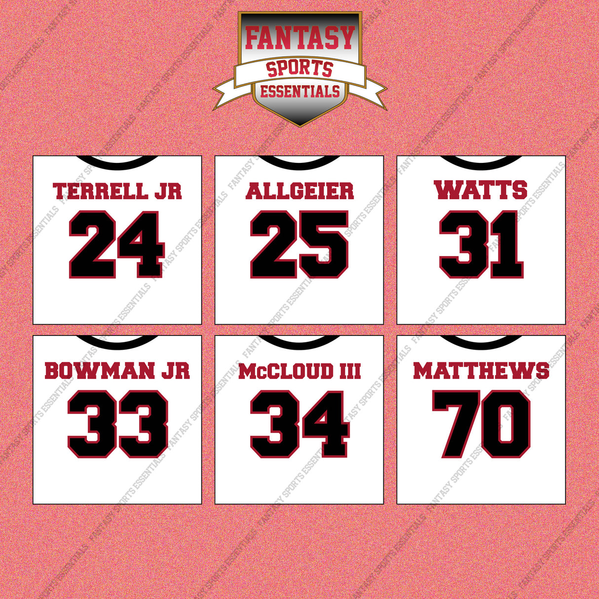 Atlanta Falcons 2025 Away Jersey Wall Art Prints (Choose Your Player) Page 2