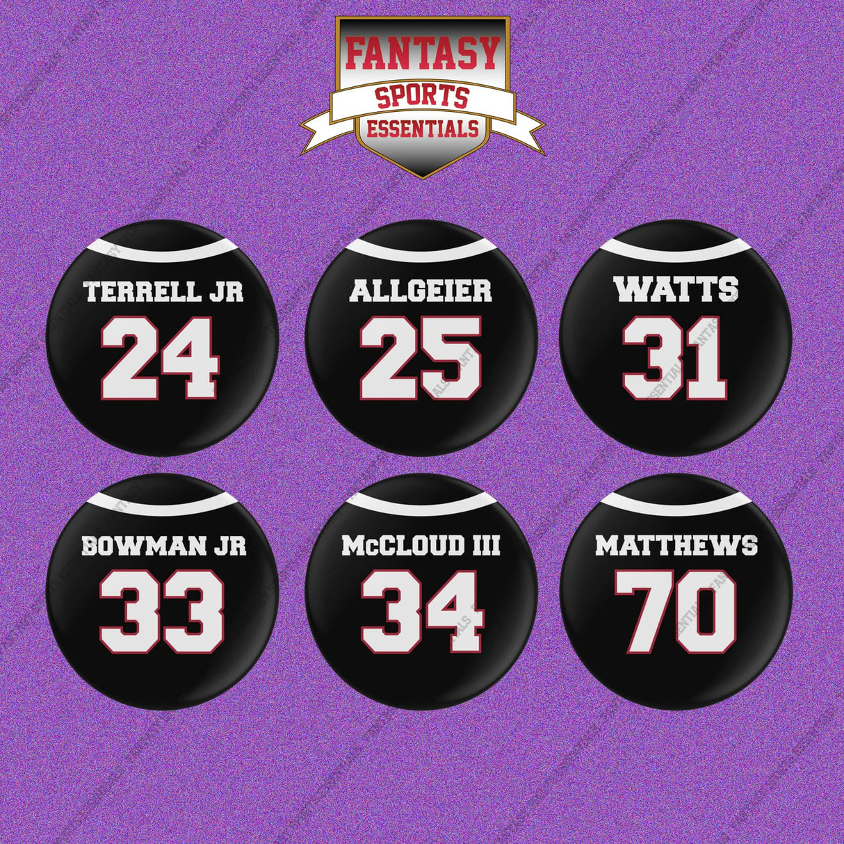 Atlanta Falcons 2025 Home Jersey Button Pins (Choose Your Player) Page 2