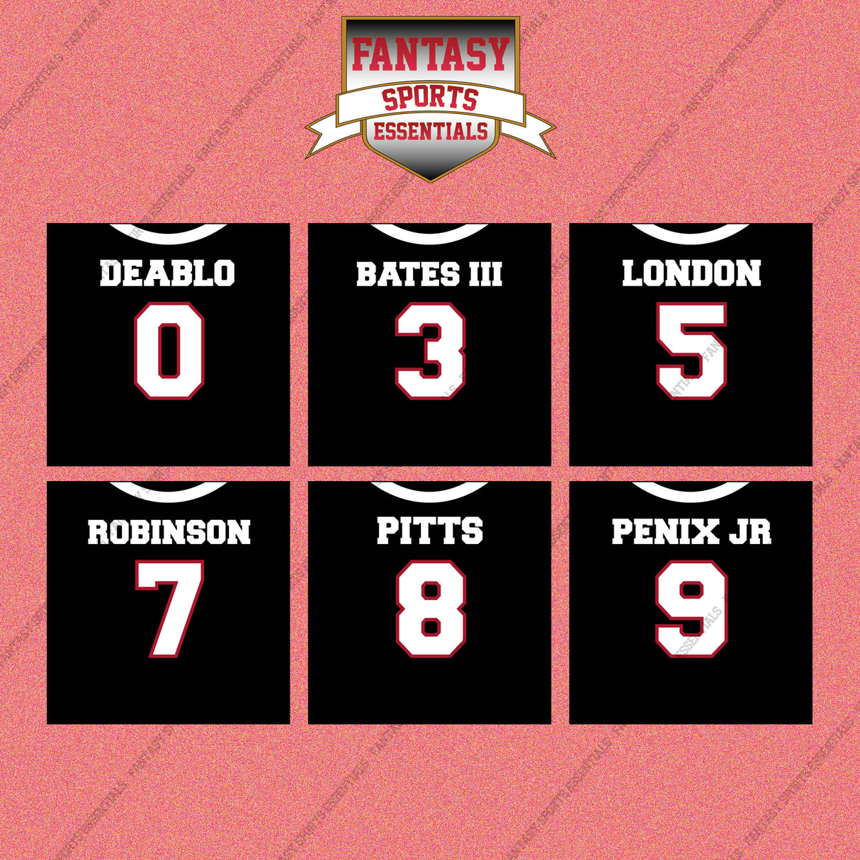 Atlanta Falcons 2025 Home Jersey Wall Art Prints (Choose Your Player) Page 1