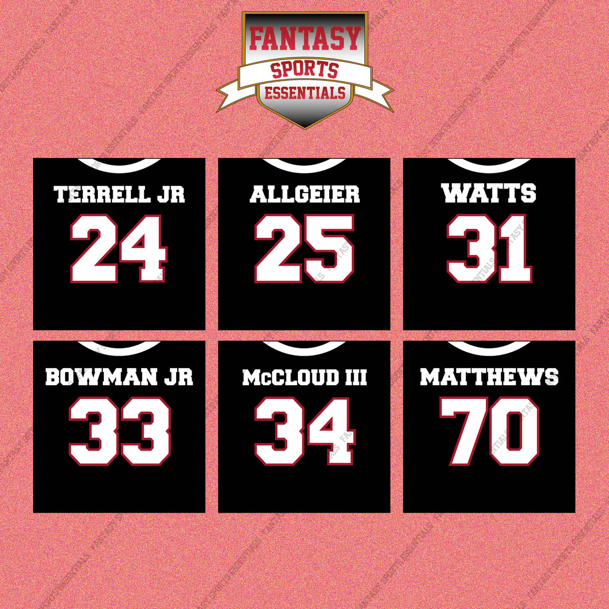 Atlanta Falcons 2025 Home Jersey Wall Art Prints (Choose Your Player) Page 2