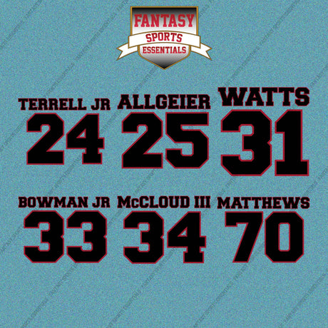 Atlanta Falcons 2025 Name and Number Car Decals (Choose Your Player) Page 2