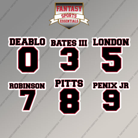 Atlanta Falcons 2025 Name and Number Magnets (Choose Your Player) Page 1