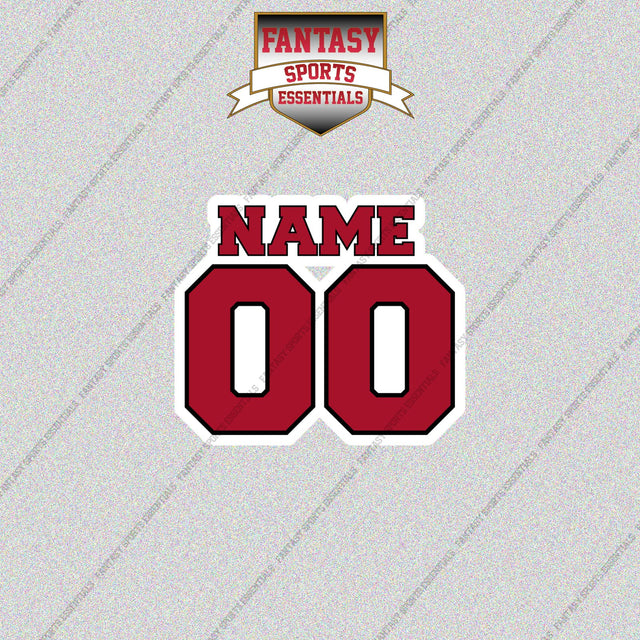 Atlanta Falcons Personalized Current Name and Number Glossy Stickers