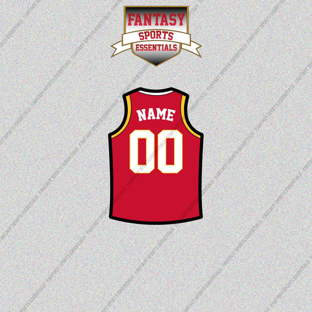 Atlanta Hawks Personalized Current Home Jersey Glossy Stickers