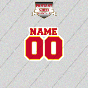 Atlanta Hawks Personalized Current Name and Number Glossy Stickers