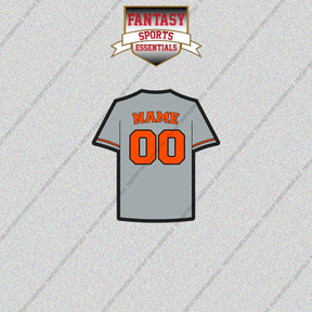 Baltimore Orioles Personalized Current Away Jersey Glossy Stickers