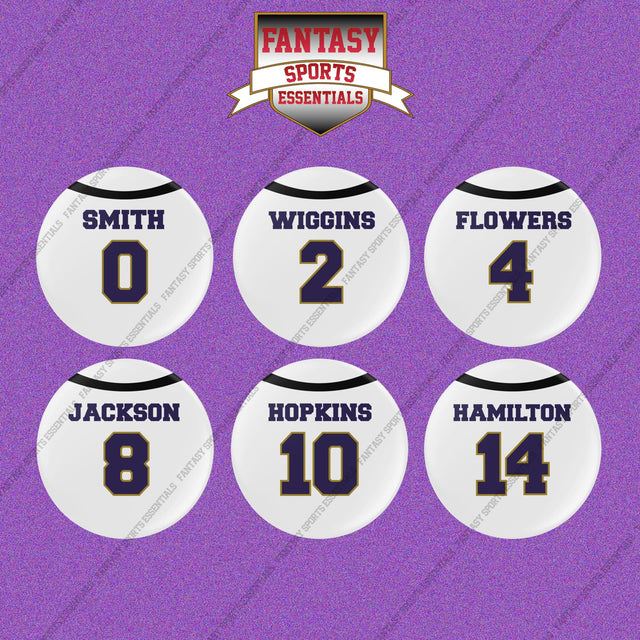 Baltimore Ravens 2025 Away Jersey Button Pins (Choose Your Player) Page 1