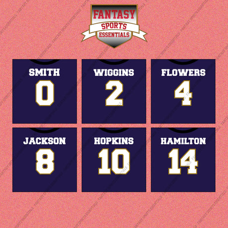Baltimore Ravens 2025 Home Jersey Wall Art Prints (Choose Your Player) Page 1