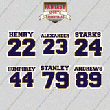 Baltimore Ravens 2025 Name and Number Glossy Stickers (Choose Your Player) Page 2