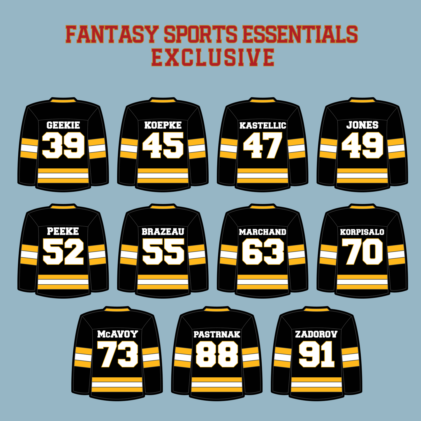 Boston Bruins 2024 Home Jersey Matte Stickers