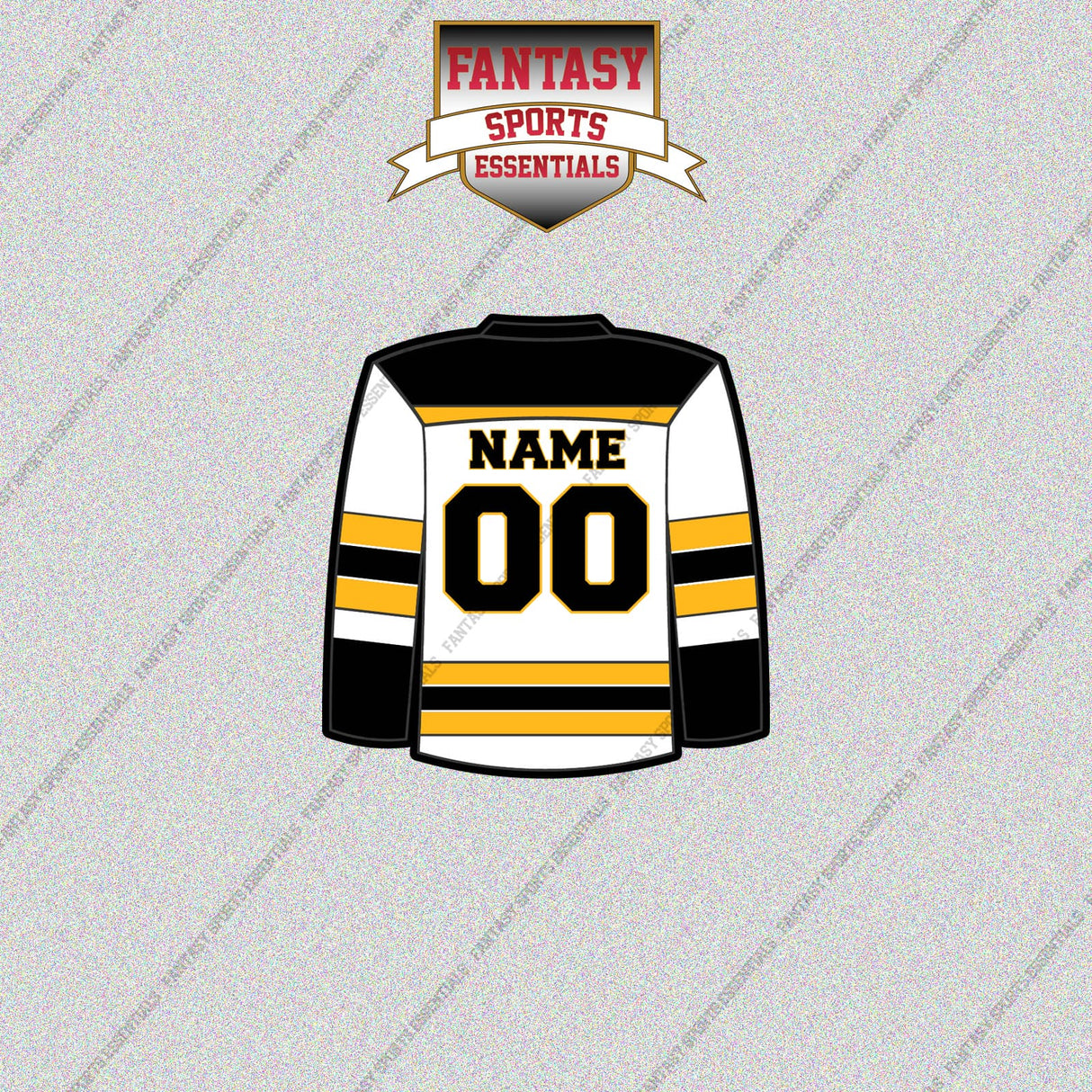 Boston Bruins Personalized Current Away Jersey Glossy Stickers