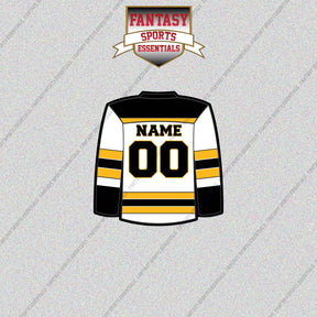 Boston Bruins Personalized Current Away Jersey Glossy Stickers