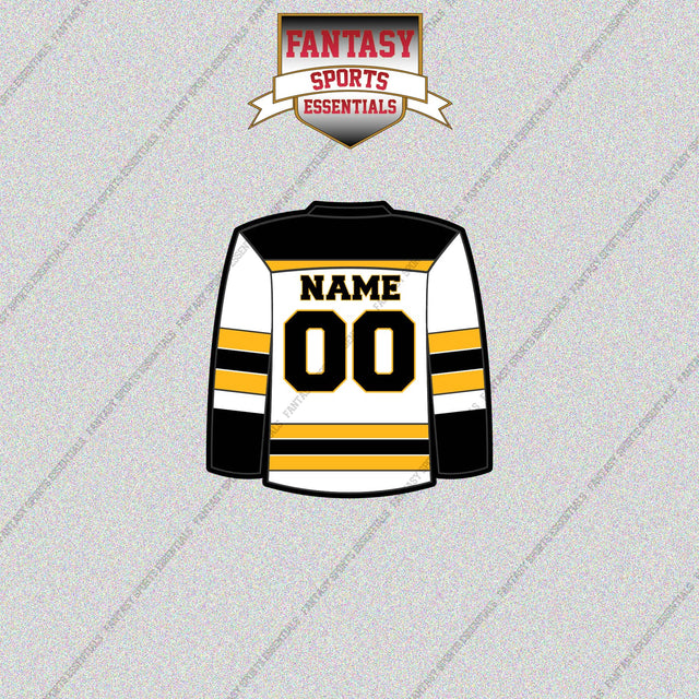 Boston Bruins Personalized Current Away Jersey Glossy Stickers