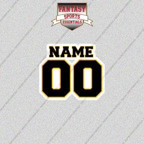 Boston Bruins Personalized Current Name and Number Glossy Stickers