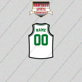 Boston Celtics Personalized Current Away Jersey Glossy Stickers
