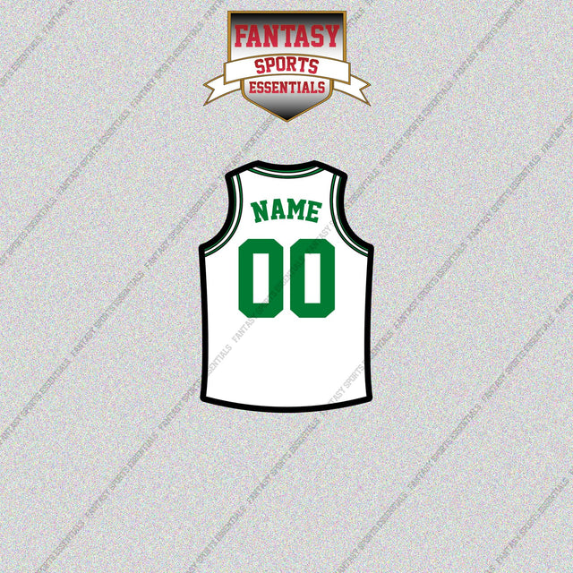 Boston Celtics Personalized Current Away Jersey Glossy Stickers
