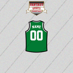 Boston Celtics Personalized Current Home Jersey Glossy Stickers